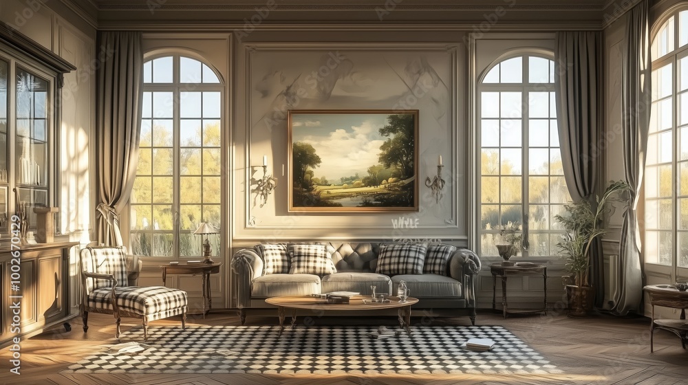 Fototapeta premium A modern apartment living room