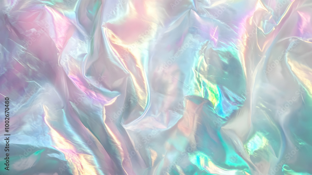 Obraz premium Iridescent Holographic Background a pastel charcoal to emerald gradient