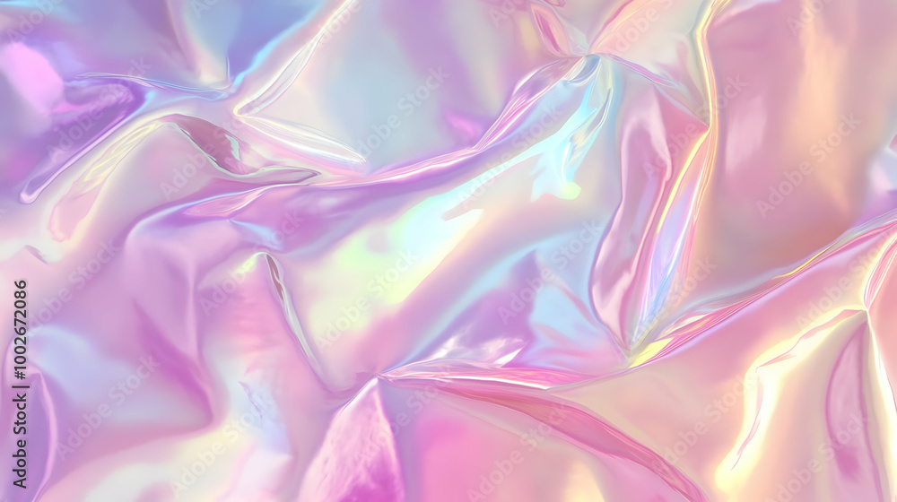 Obraz premium Iridescent Holographic Background a pastel burgundy to sand gradient