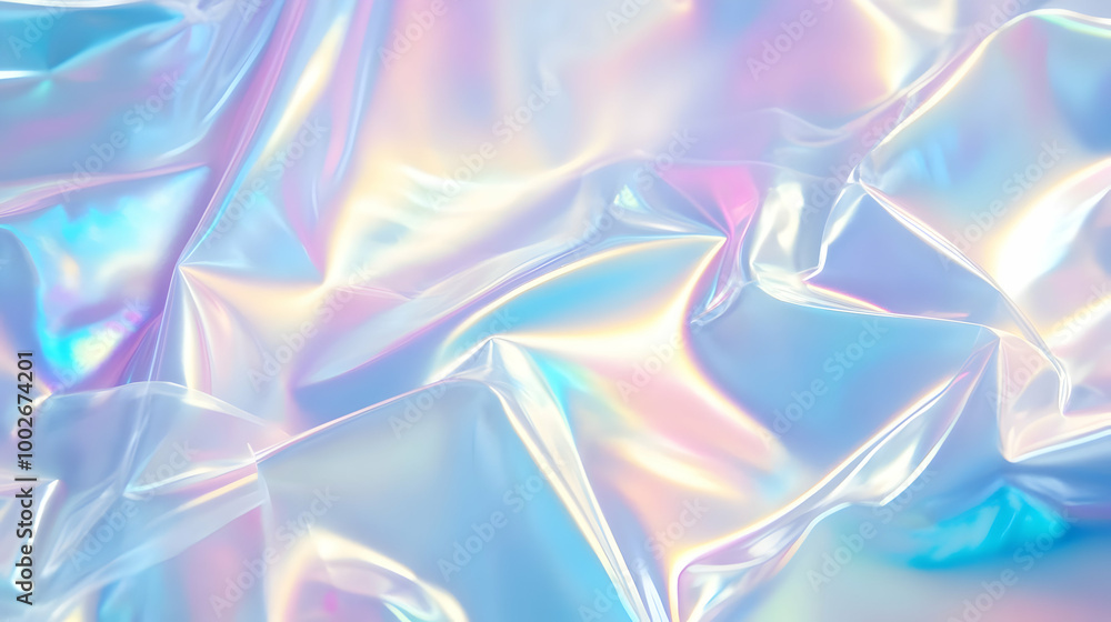 Naklejka premium Iridescent Holographic Background a pastel sapphire to aqua gradient