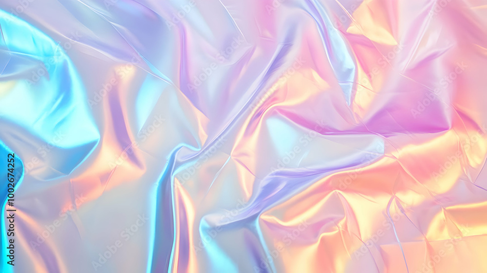 Fototapeta premium Iridescent Holographic Background a pastel red to indigo gradient