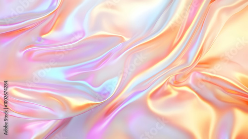 Iridescent Holographic Background a pastel apricot to brown gradient