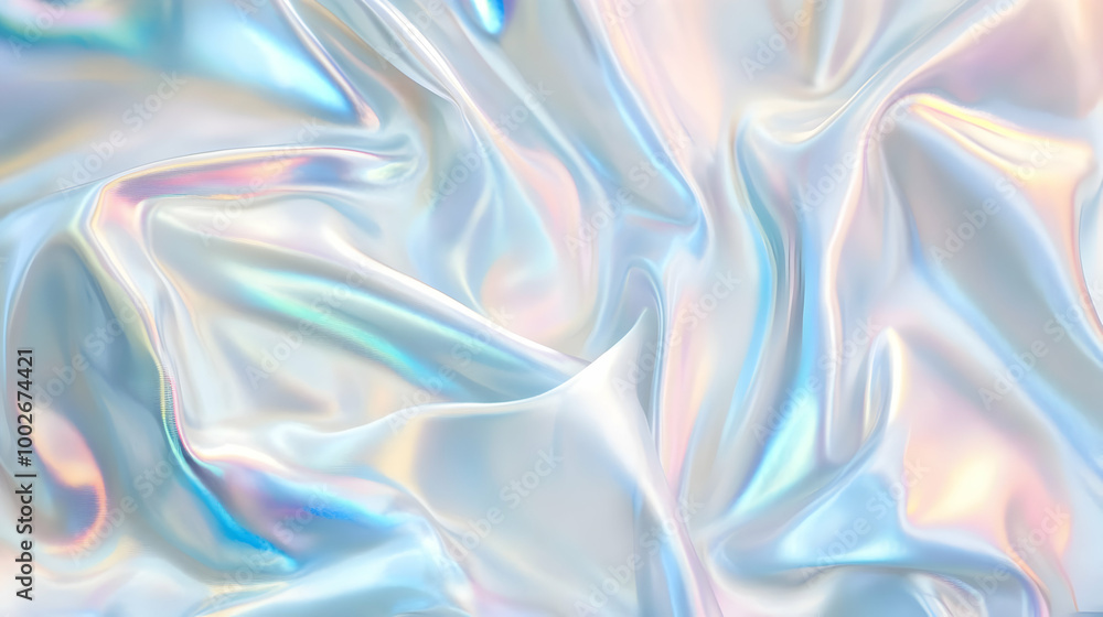 Obraz premium Iridescent Holographic Background a pastel cyan to bronze gradient