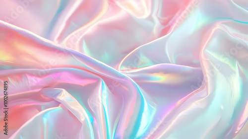 Iridescent Holographic Background a pastel pink to jade gradient