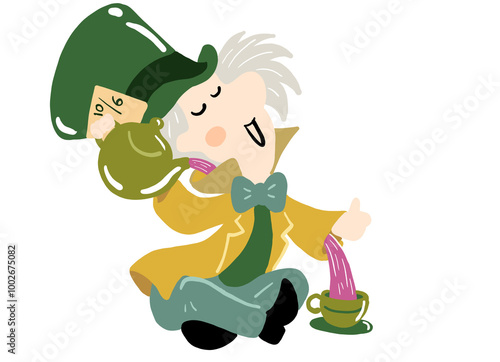 Alice in wonderland elements illustration