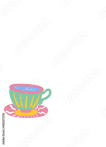 Alice in wonderland elements illustration