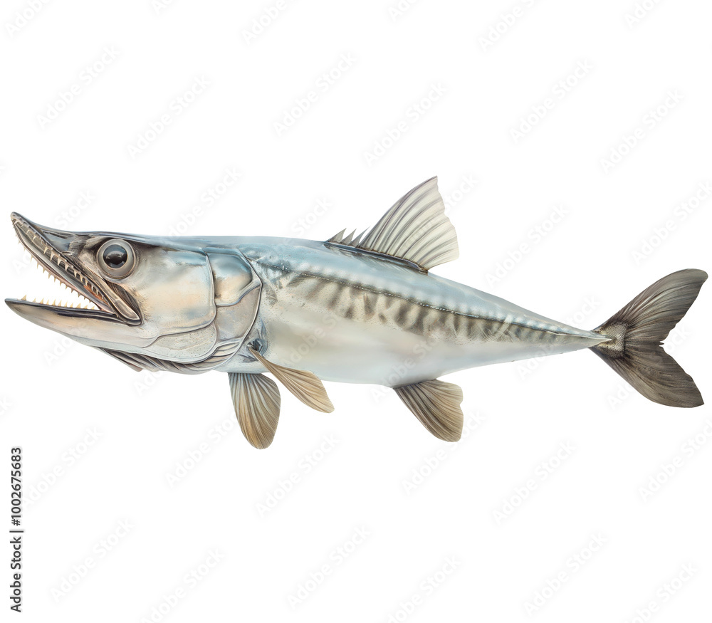 Side View of Barracuda Fish Isolated on Transparent Background Side View of Barracuda Fish Isolated on Transparent Background