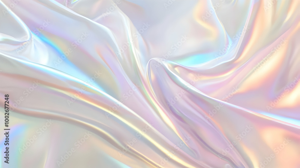 Fototapeta premium Iridescent Holographic Background a pastel smoke to pearl gradient