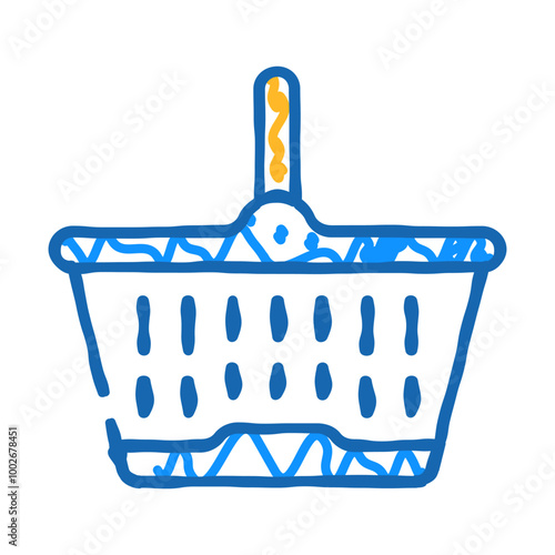 shopping plastic basket doodle icon sketch vector. shopping plastic basket sign. isolated symbol illustration