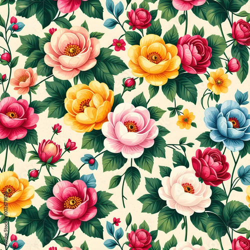 Wallpaper Mural vintage wallpaper with flowers Torontodigital.ca
