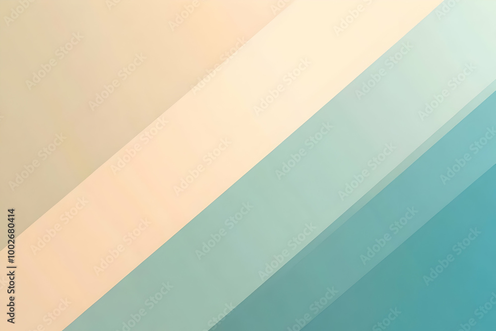 Obraz premium Gradient soft beige to light cyan abstract background