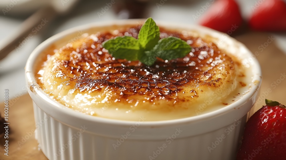 crème brûlée in a white cup crème brûlée in a white cup