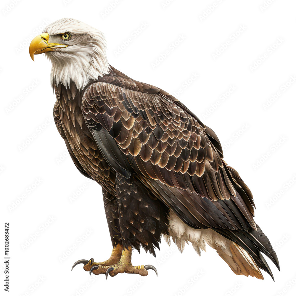 A majestic eagle stands proudly with its striking feathers, showcasing the beauty of nature and wildlife in this stunning image. A majestic eagle stands proudly with its striking feathers, showcasing the beauty of nature and wildlife in this stunning image.