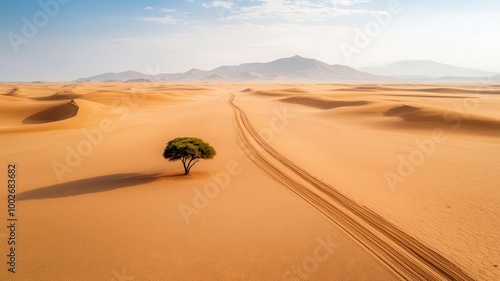 Abandoned farmland overtaken by sand dunes, desertification encroaching due to global warming, climate shift, land degradation