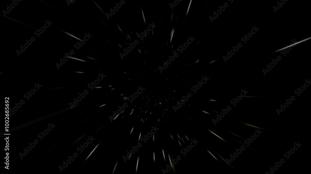 Glowing colorful neon lights particles space in dark tunnel. 4K 3D Abstract hyperspace tunnel through time and space animation. Sci-Fi.
Glowing colorful neon lights particles space in dark tunnel. 4K 3D Abstract hyperspace tunnel through time and space animation. Sci-Fi.