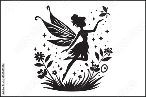 Fairy Silhouettes Magical Vector Poses