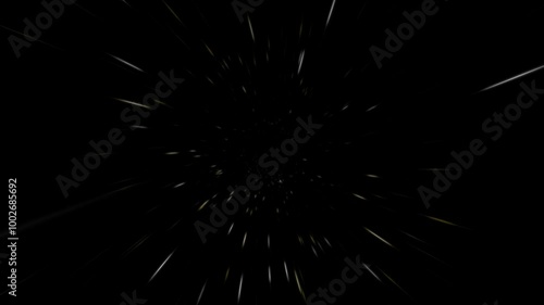 Wallpaper Mural Glowing colorful neon lights particles space in dark tunnel. 4K 3D Abstract hyperspace tunnel through time and space animation. Sci-Fi.
 Torontodigital.ca