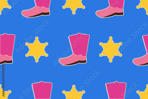 woman girls seamless pattern with cute boots. illustration for kids, clothing, wrapping, fabric, textile, wallpaper, apparel