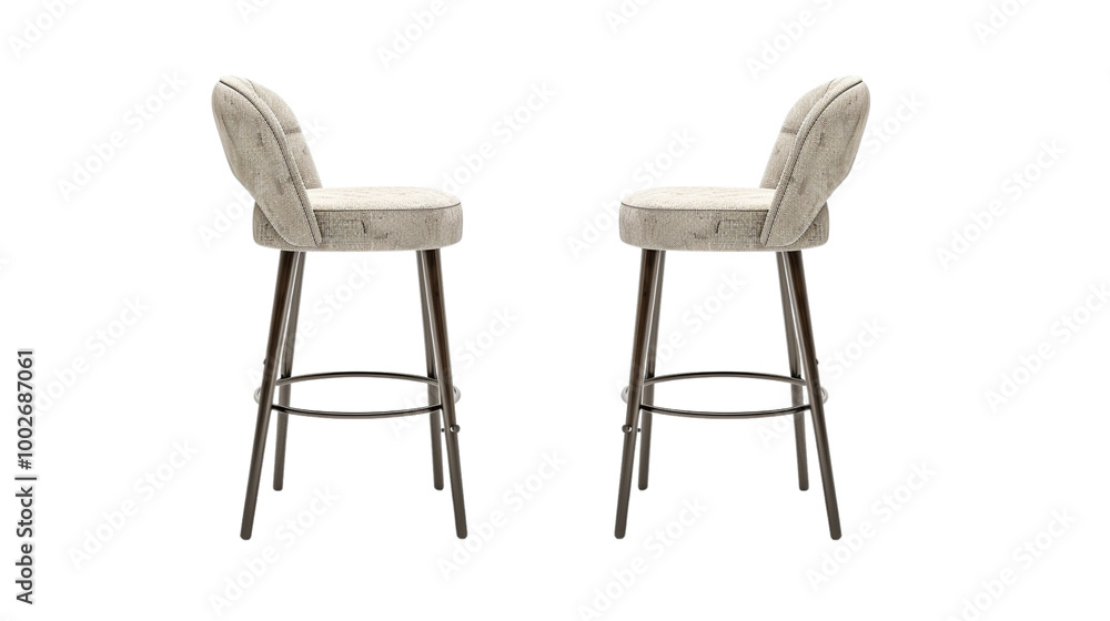 Stylish bar stools with modern design, featuring comfortable upholstered seat and sturdy metal legs, perfect for contemporary kitchens or dining areas Stylish bar stools with modern design, featuring comfortable upholstered seat and sturdy metal legs, perfect for contemporary kitchens or dining areas