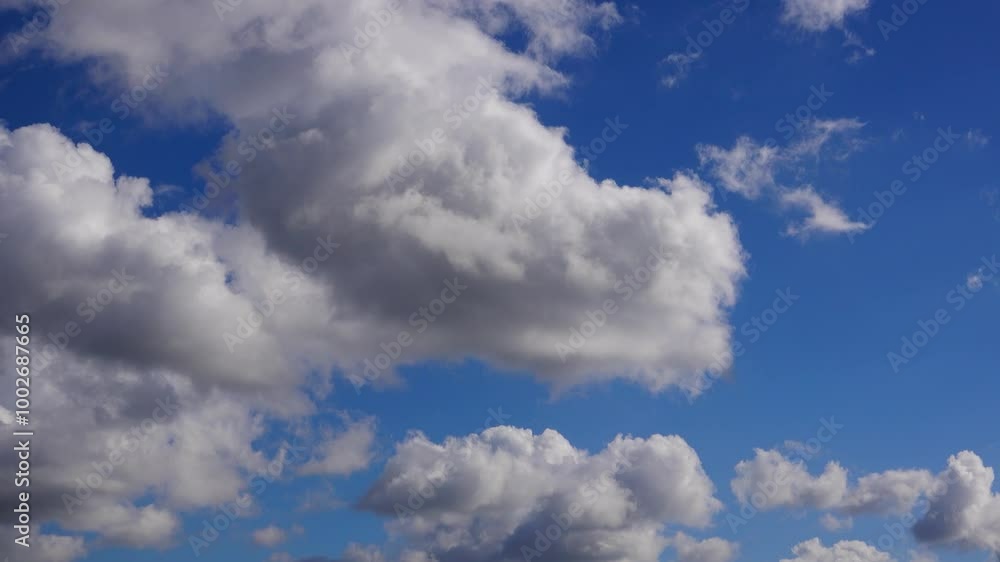 Blue sky with white clouds moving. Nature weather background. time lapse Blue sky with white clouds moving. Nature weather background. time lapse