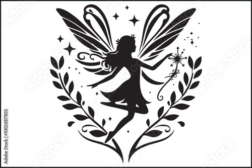 Fairy Silhouettes Magical Vector Poses
