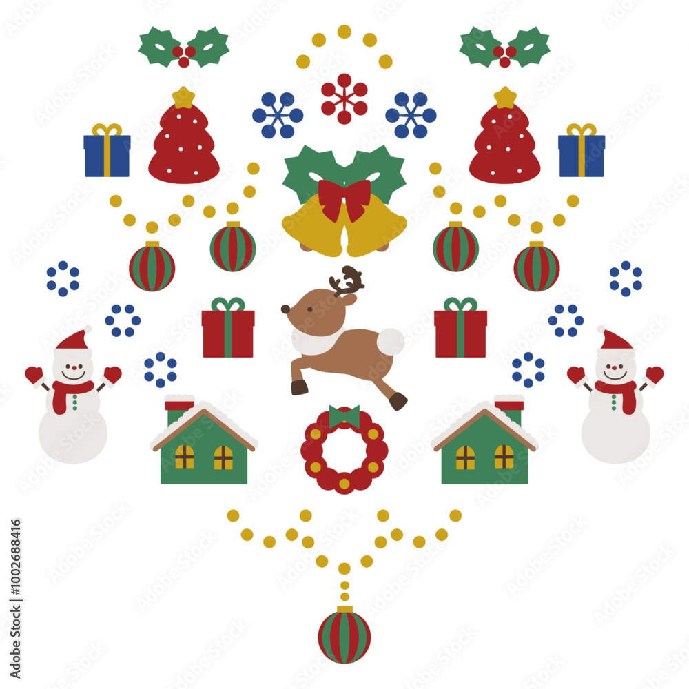 かわいいクリスマスのイラスト素材トナカイ かわいいクリスマスのイラスト素材トナカイ