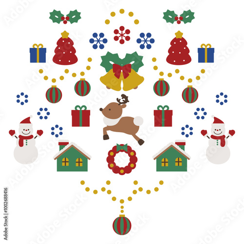 かわいいクリスマスのイラスト素材トナカイ