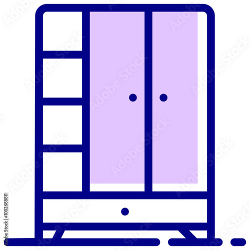 wardrobe mixed outline vector icon