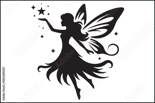Fairy Silhouettes Magical Vector Poses
