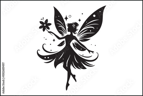 Fairy Silhouettes Magical Vector Poses