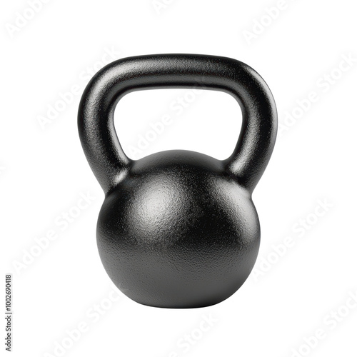 Black kettlebell for strength training and fitness workouts photo