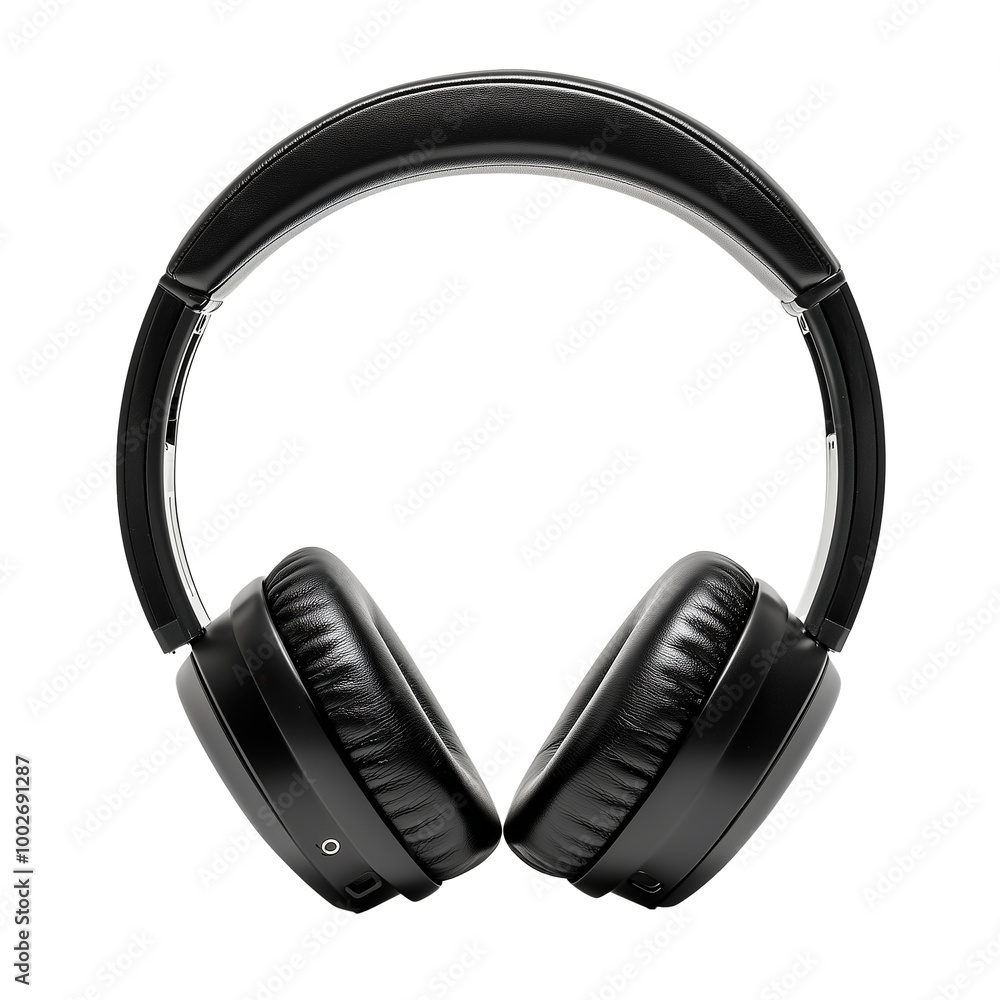 black Bluetooth headphone isolated on transparent or white background black Bluetooth headphone isolated on transparent or white background