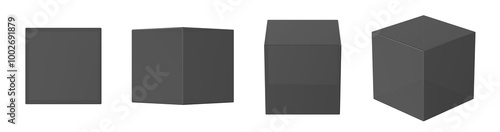 Foto black glass cube isolated