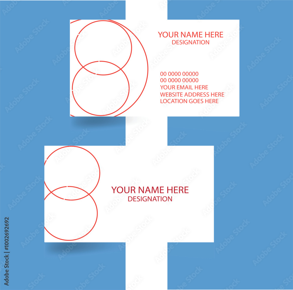 Fototapeta premium Business card Template white Orange Simple Standard