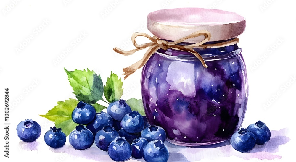 blackberry jam in glass jar