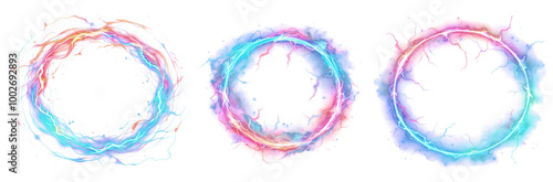 Obraz na płótnie Thunder lightning frame png transparent, abstract scifi thunderstorm art frame clipart w salonie
