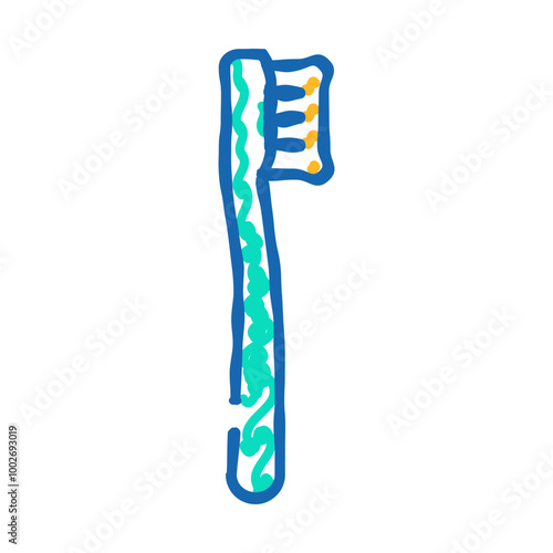 toothbrush plastic accessory doodle icon sketch vector. toothbrush plastic accessory sign. isolated symbol illustration