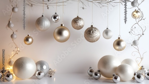 golden christmas balls