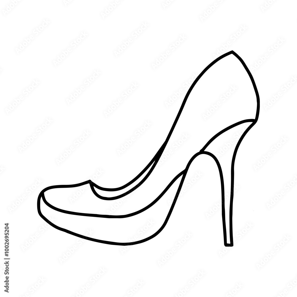 Doodle heels. Vector illustration, on a white background Doodle heels. Vector illustration, on a white background