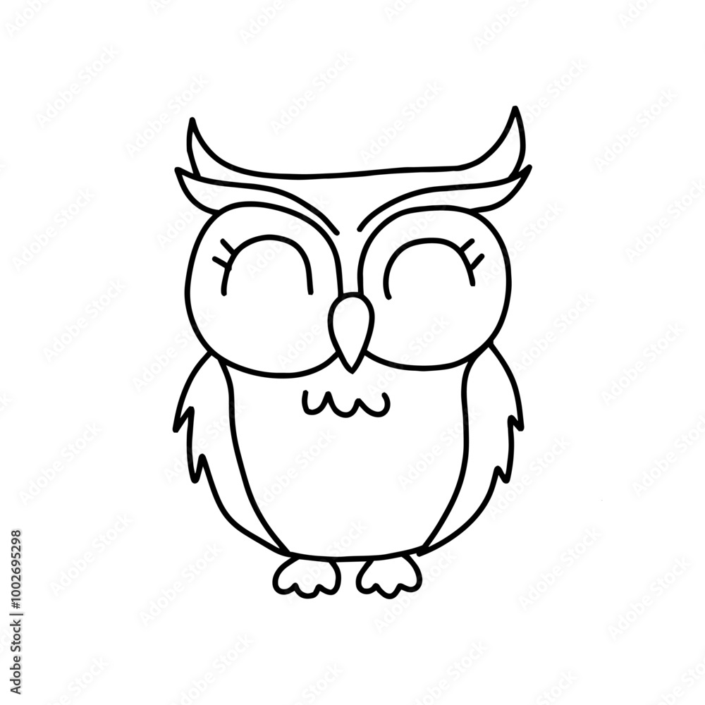 Owl in doodle style. Vector illustration, on a white background Owl in doodle style. Vector illustration, on a white background