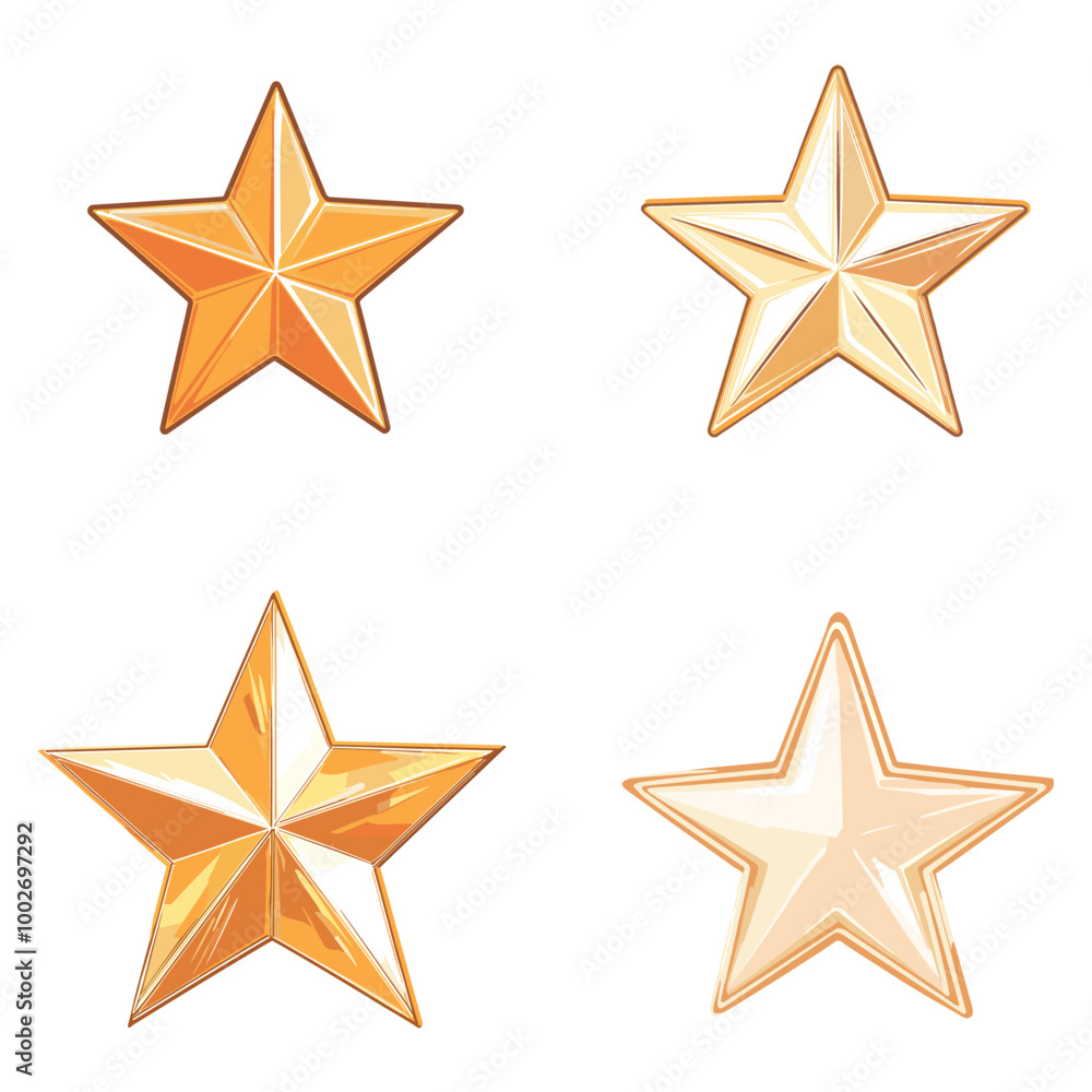Flat Vector Single Classic Five-Point Christmas Star Flat Vector Single Classic Five-Point Christmas Star