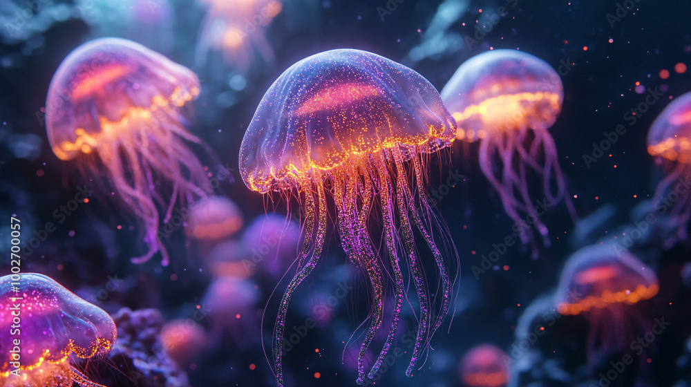 Jellyfish colorful nature deepsea
Jellyfish colorful nature deepsea