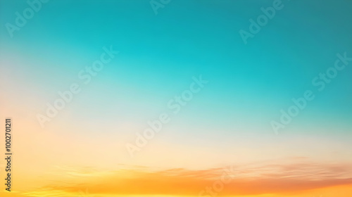 Blurred gradient orange to sky blue abstract background