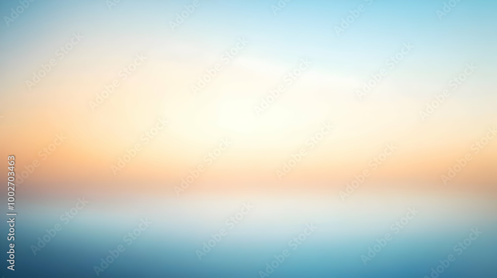 Fototapeta premium Blurred gradient blue to cream abstract background