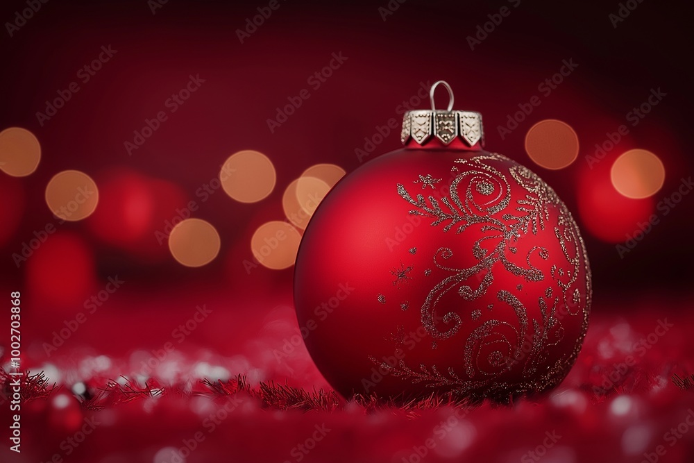 Top view of Christmas balls and fir branches arranged in a flat lay. Top view of Christmas balls and fir branches arranged in a flat lay.