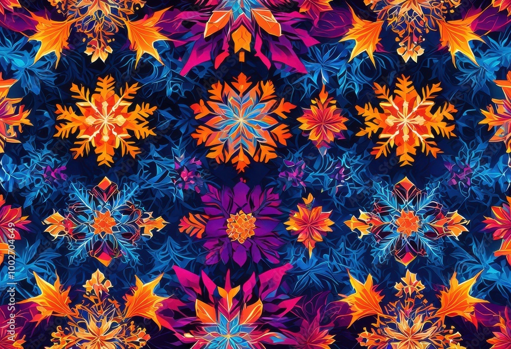 detailed snowflake patterns bright vibrant backgrounds featuring unique designs eye catching colors stunning visual appeal, artwork, intricate, texture detailed snowflake patterns bright vibrant backgrounds featuring unique designs eye catching colors stunning visual appeal, artwork, intricate, texture