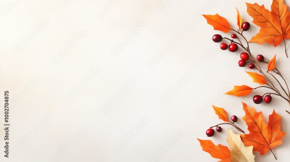 A simple yet festive Thanksgiving border with fall leaves and cranberries accenting the corners and edges. A simple yet festive Thanksgiving border with fall leaves and cranberries accenting the corners and edges.