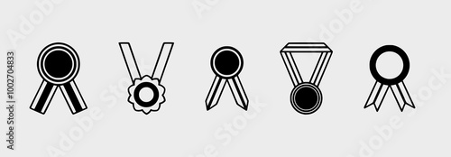 Complete Medal Icon Collection for Competitions, Rewards, and Education – Perfect for Champion, Trophy, and Achievement Designs