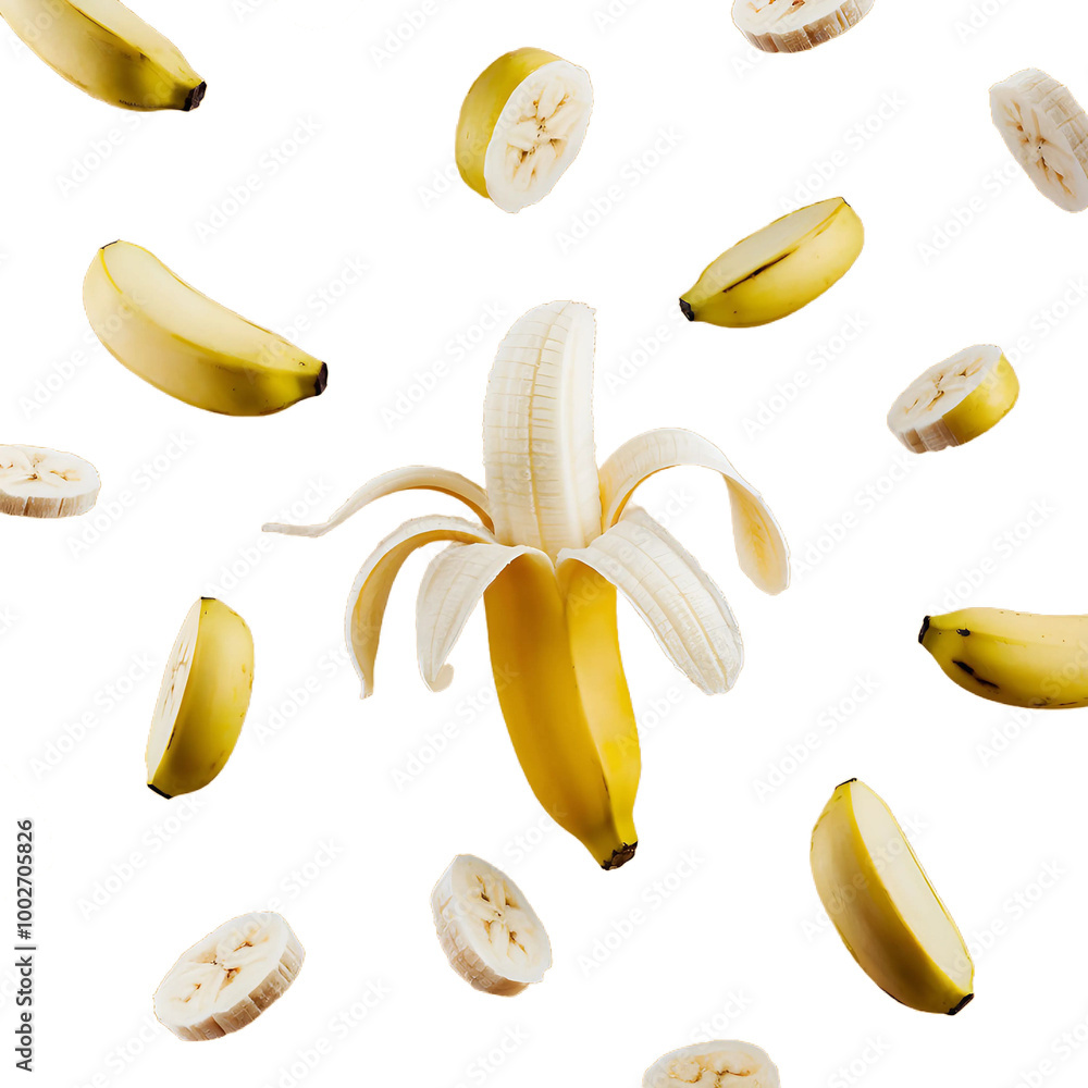 Banana fruit image without background png. Ai generated Banana fruit image without background png. Ai generated
