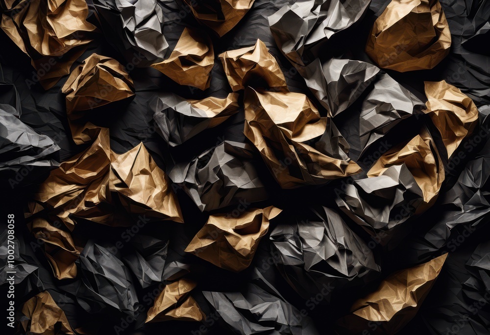 high contrast close displaying variety diverse crumpled paper textures intricate patterns visual depth, artwork, design, background, surface, detail, fold high contrast close displaying variety diverse crumpled paper textures intricate patterns visual depth, artwork, design, background, surface, detail, fold